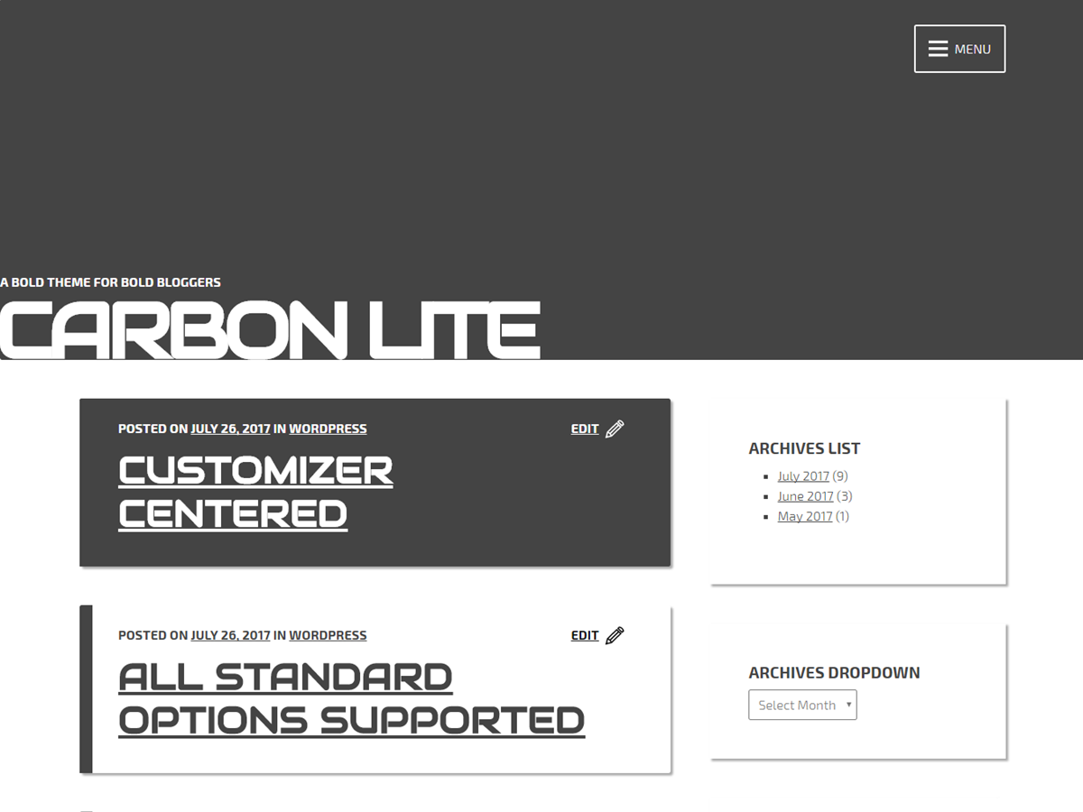 Carbon Lite Preview Wordpress Theme - Rating, Reviews, Preview, Demo & Download