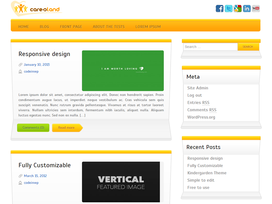 Caresland Lite Preview Wordpress Theme - Rating, Reviews, Preview, Demo & Download