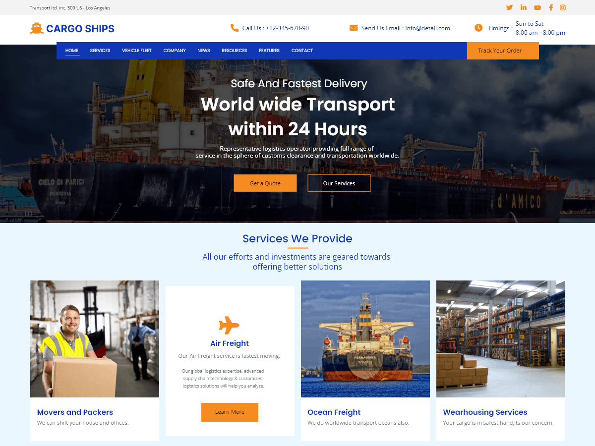 Cargo Ships Preview Wordpress Theme - Rating, Reviews, Preview, Demo & Download
