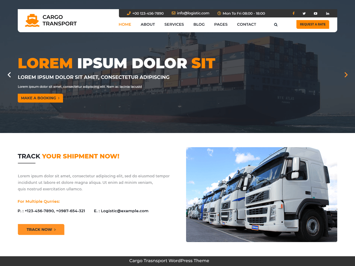 Cargo Transport Preview Wordpress Theme - Rating, Reviews, Preview, Demo & Download