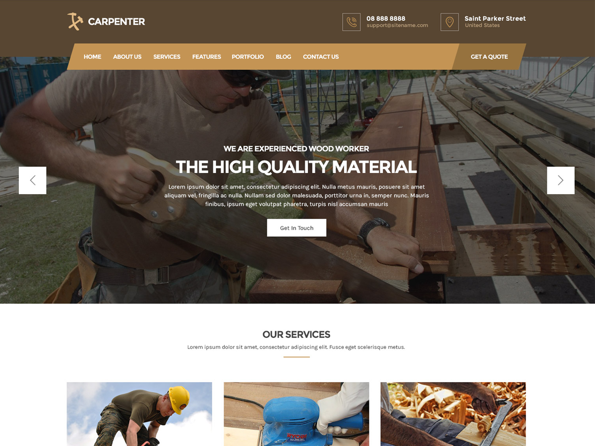 Carpenter Lite Preview Wordpress Theme - Rating, Reviews, Preview, Demo & Download