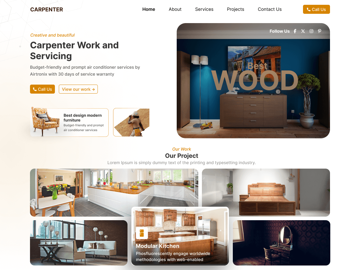Carpentry Contractor Preview Wordpress Theme - Rating, Reviews, Preview, Demo & Download