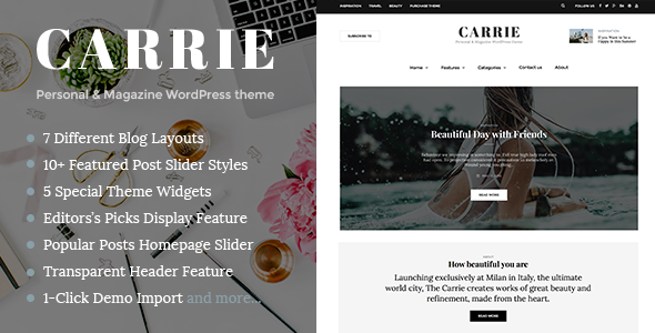 Carrie Preview Wordpress Theme - Rating, Reviews, Preview, Demo & Download