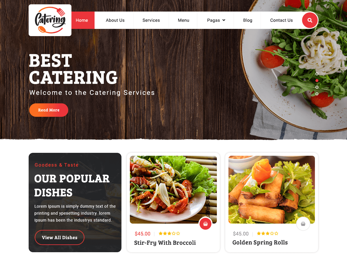Catering Services Preview Wordpress Theme - Rating, Reviews, Preview, Demo & Download