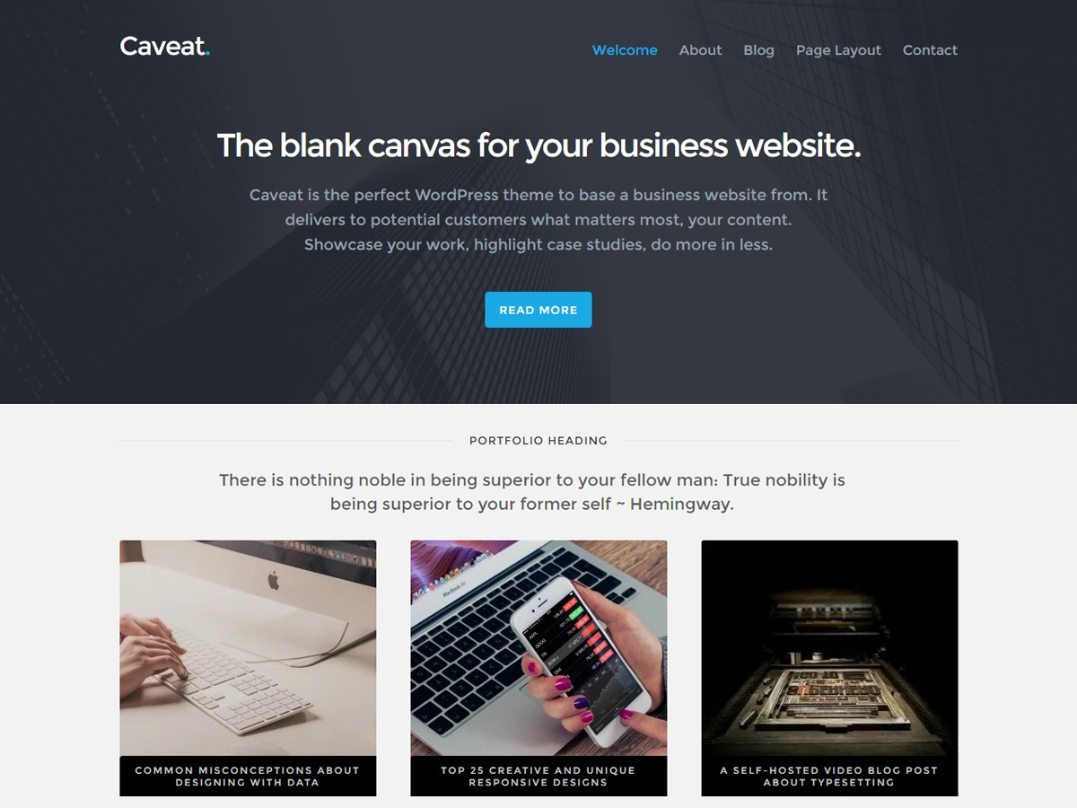 Caveat Preview Wordpress Theme - Rating, Reviews, Preview, Demo & Download