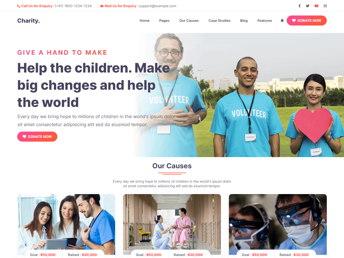 Charity Blocks Preview Wordpress Theme - Rating, Reviews, Preview, Demo & Download