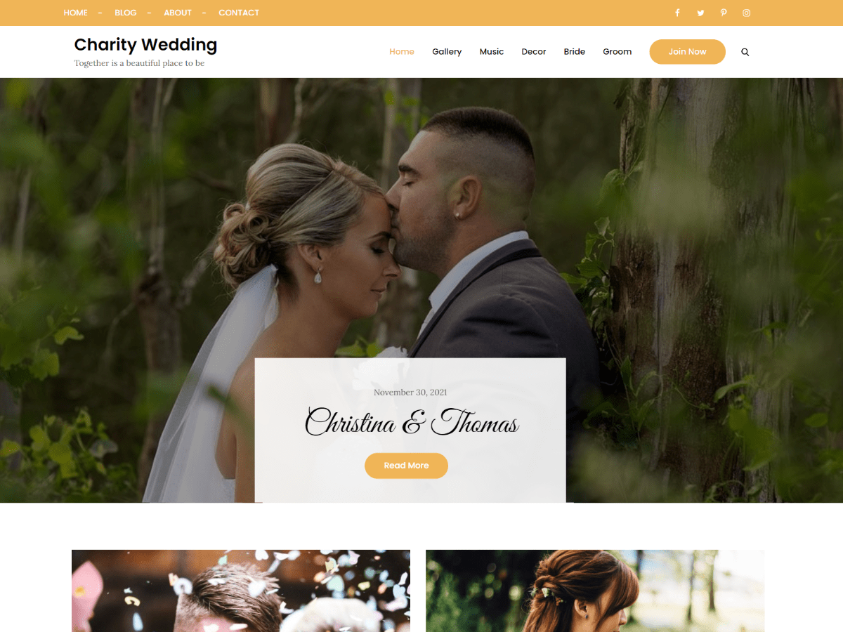 Charity Wedding Preview Wordpress Theme - Rating, Reviews, Preview, Demo & Download