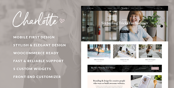 Charlotte Preview Wordpress Theme - Rating, Reviews, Preview, Demo & Download