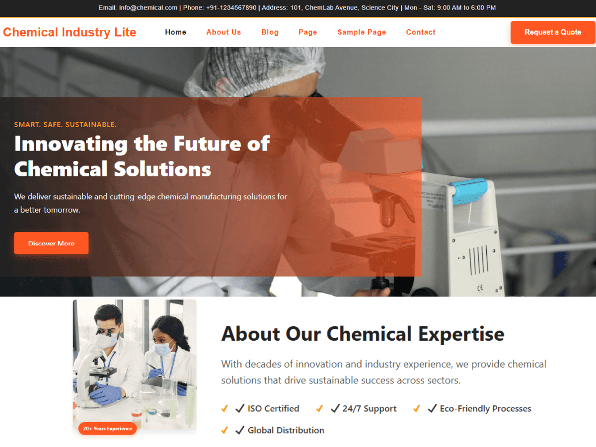 Chemical Industry Preview Wordpress Theme - Rating, Reviews, Preview, Demo & Download