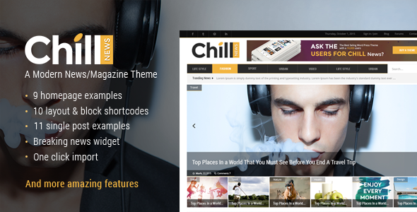 Chill News Preview Wordpress Theme - Rating, Reviews, Preview, Demo & Download