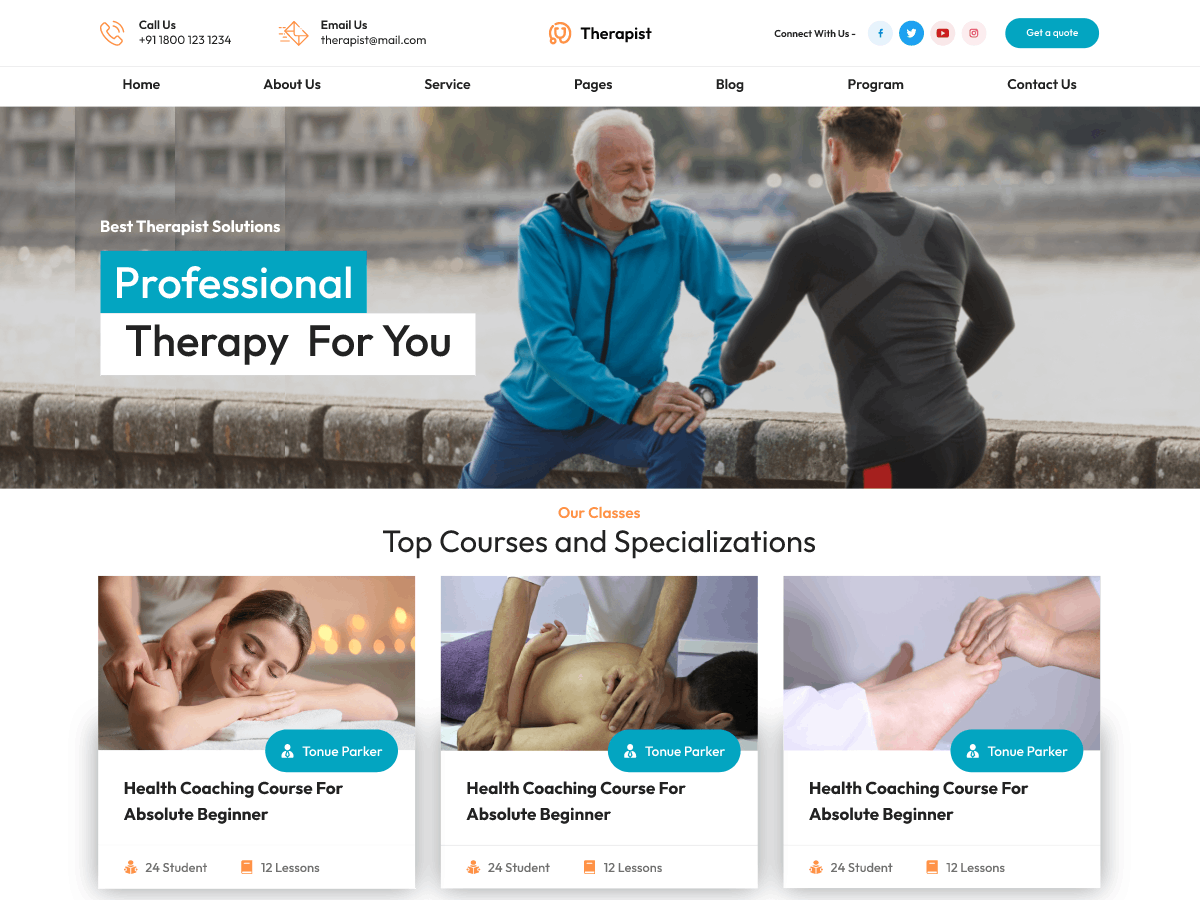 Chiropractor Therapy Preview Wordpress Theme - Rating, Reviews, Preview, Demo & Download