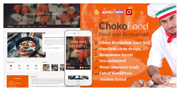 ChokoFood Preview Wordpress Theme - Rating, Reviews, Preview, Demo & Download