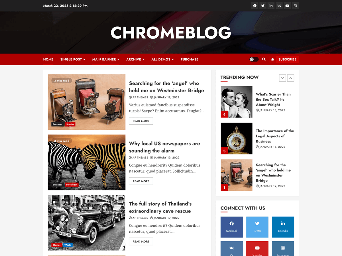 ChromeBlog Preview Wordpress Theme - Rating, Reviews, Preview, Demo & Download