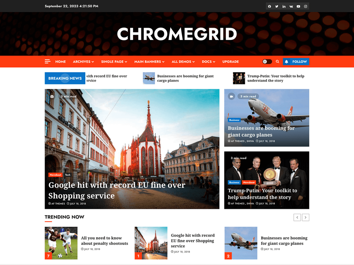 ChromeGrid Preview Wordpress Theme - Rating, Reviews, Preview, Demo & Download