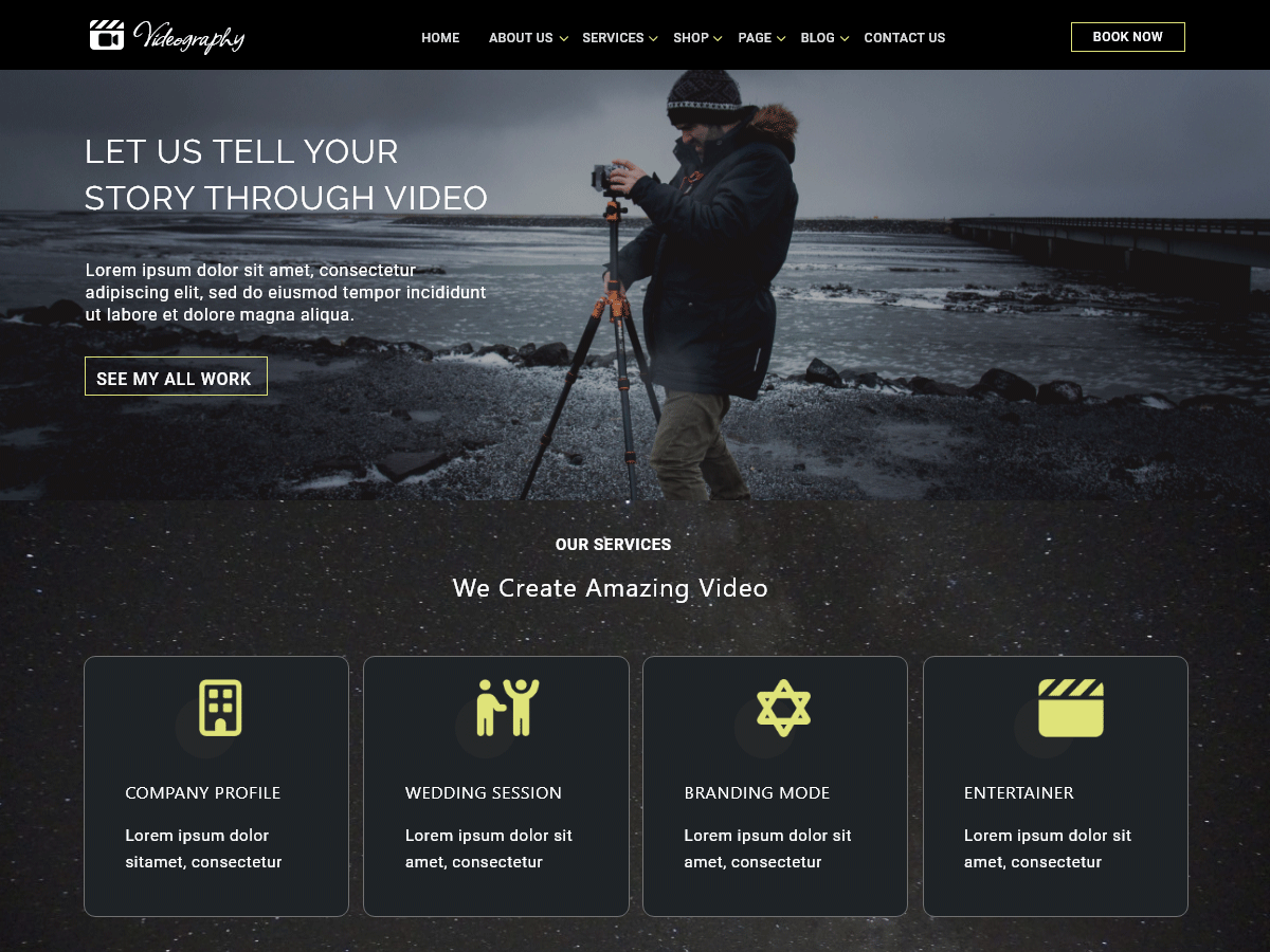 Cinematic Videography Preview Wordpress Theme - Rating, Reviews, Preview, Demo & Download