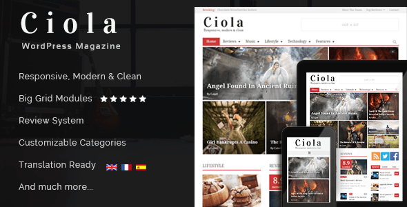 Ciola Preview Wordpress Theme - Rating, Reviews, Preview, Demo & Download