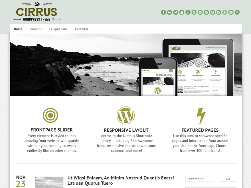 Cirrus Preview Wordpress Theme - Rating, Reviews, Preview, Demo & Download