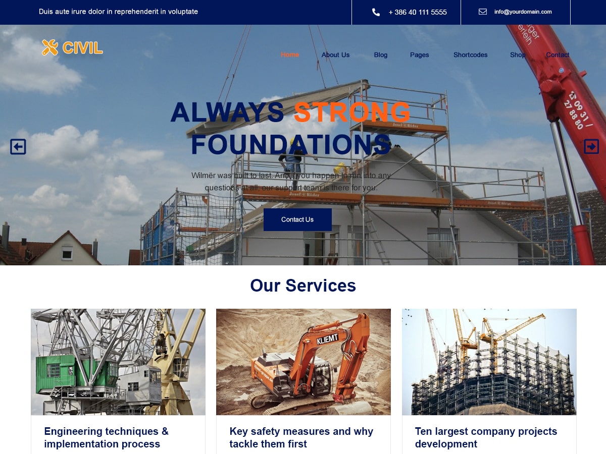 Civil Construction Preview Wordpress Theme - Rating, Reviews, Preview, Demo & Download