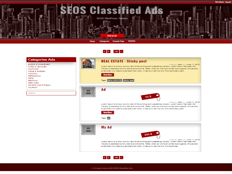 Classified Ads Preview Wordpress Theme - Rating, Reviews, Preview, Demo & Download