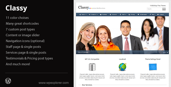 Classy Business Preview Wordpress Theme - Rating, Reviews, Preview, Demo & Download