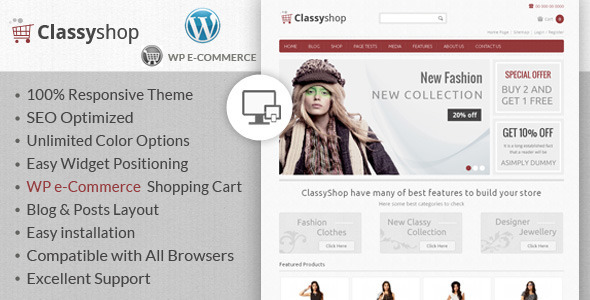 ClassyShop Preview Wordpress Theme - Rating, Reviews, Preview, Demo & Download