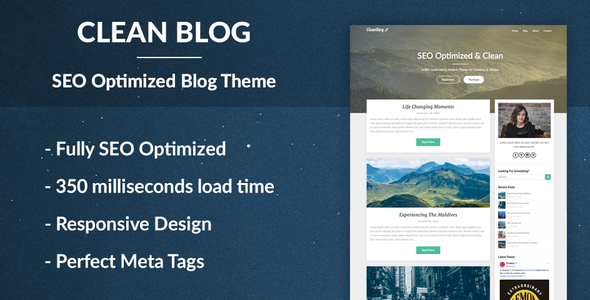 Clean Blog Preview Wordpress Theme - Rating, Reviews, Preview, Demo & Download