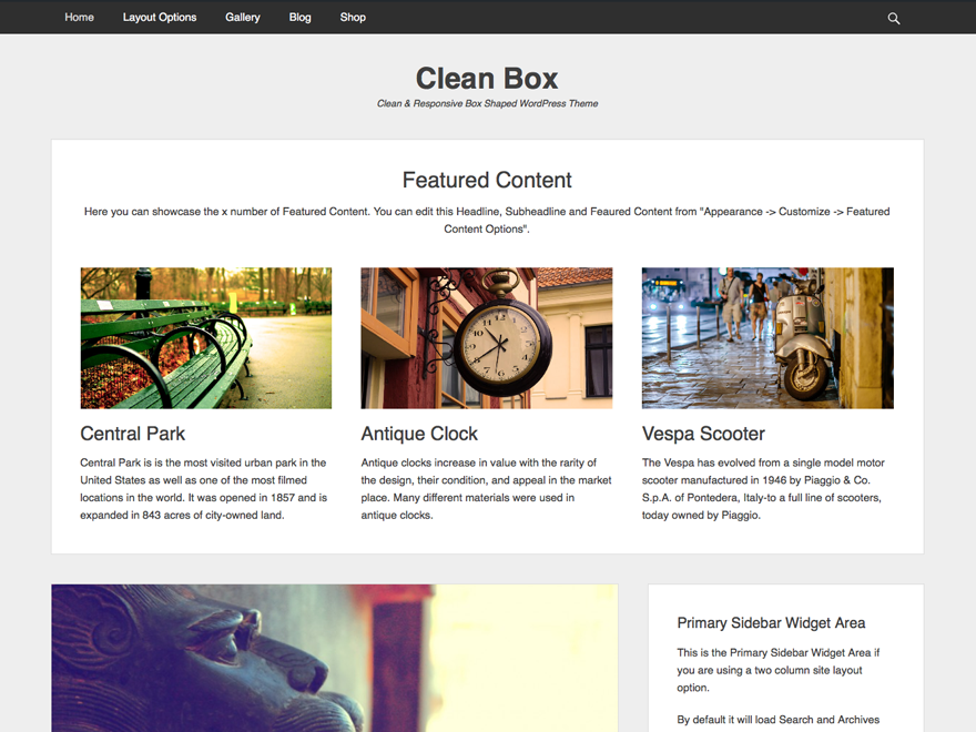Clean Box Preview Wordpress Theme - Rating, Reviews, Preview, Demo & Download