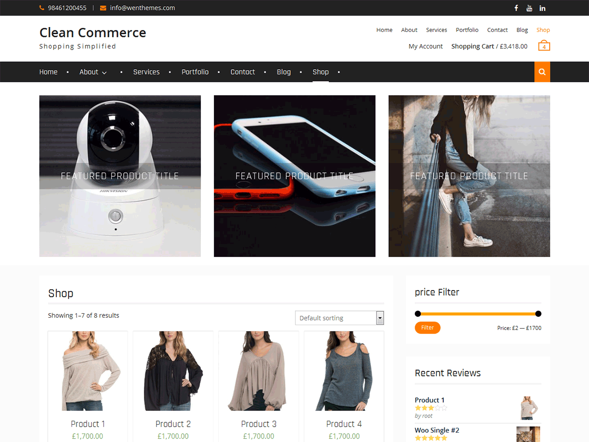 Clean Commerce Preview Wordpress Theme - Rating, Reviews, Preview, Demo & Download