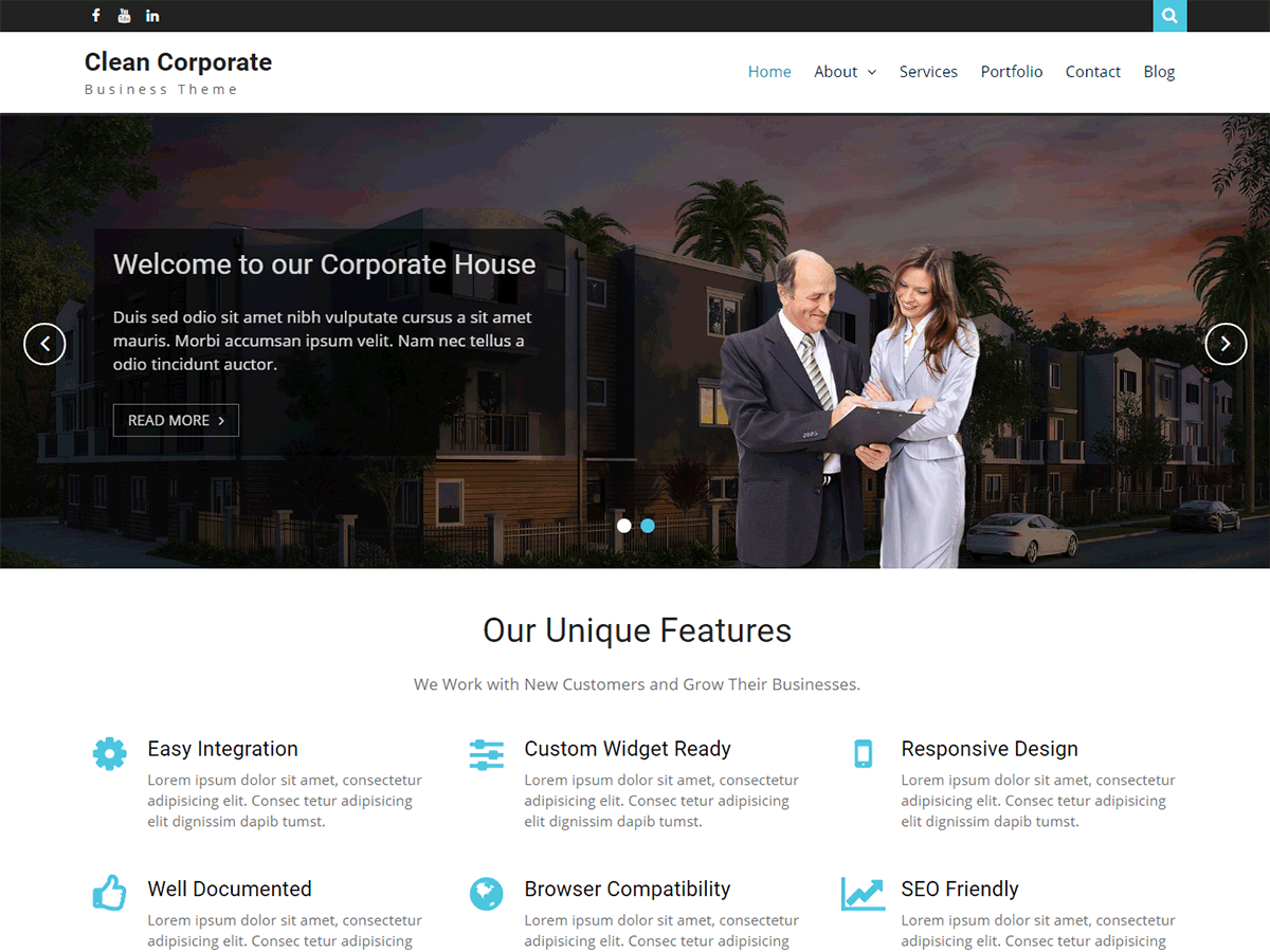 Clean Corporate Preview Wordpress Theme - Rating, Reviews, Preview, Demo & Download