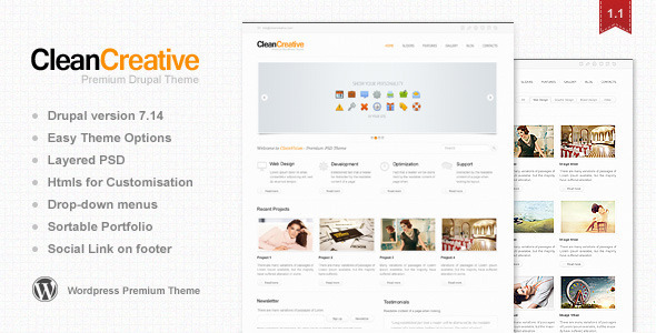 Clean Creative Preview Wordpress Theme - Rating, Reviews, Preview, Demo & Download