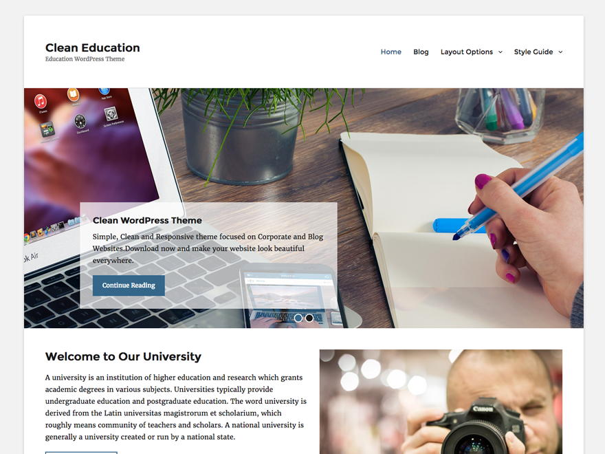 Clean Education Preview Wordpress Theme - Rating, Reviews, Preview, Demo & Download