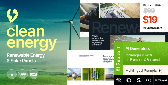 Clean Energy Preview Wordpress Theme - Rating, Reviews, Preview, Demo & Download