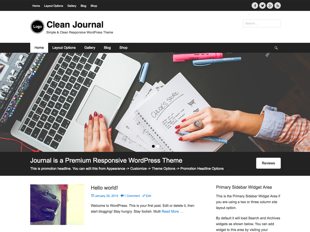 Clean Journal Preview Wordpress Theme - Rating, Reviews, Preview, Demo & Download