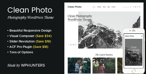 Clean Photo Preview Wordpress Theme - Rating, Reviews, Preview, Demo & Download