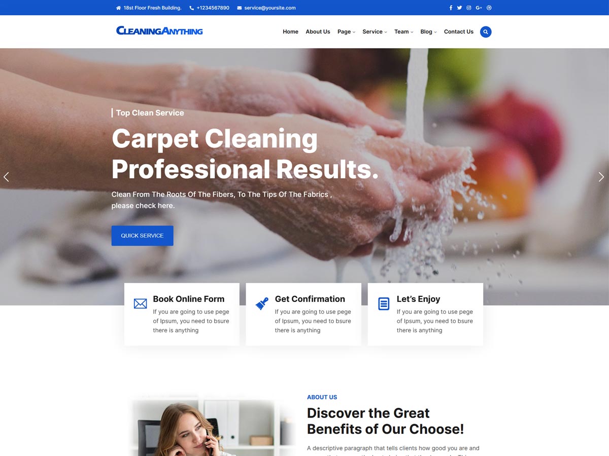 CleaningAnything Preview Wordpress Theme - Rating, Reviews, Preview, Demo & Download