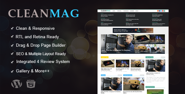 CleanMag Preview Wordpress Theme - Rating, Reviews, Preview, Demo & Download