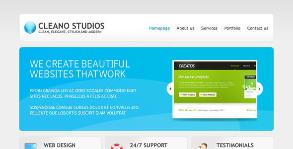 Cleano Studios Preview Wordpress Theme - Rating, Reviews, Preview, Demo & Download