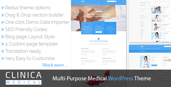 Clinica Preview Wordpress Theme - Rating, Reviews, Preview, Demo & Download