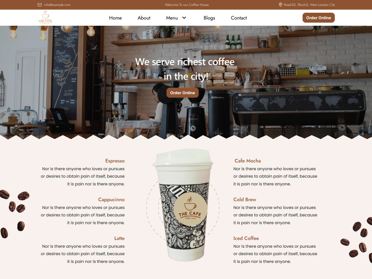 Coffee Bistro Preview Wordpress Theme - Rating, Reviews, Preview, Demo & Download