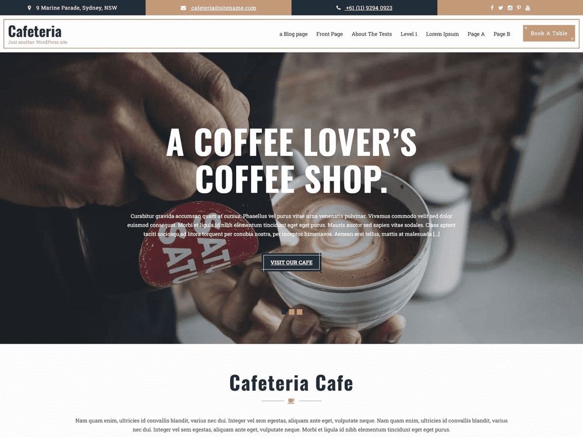 Coffee Cafeteria Preview Wordpress Theme - Rating, Reviews, Preview, Demo & Download
