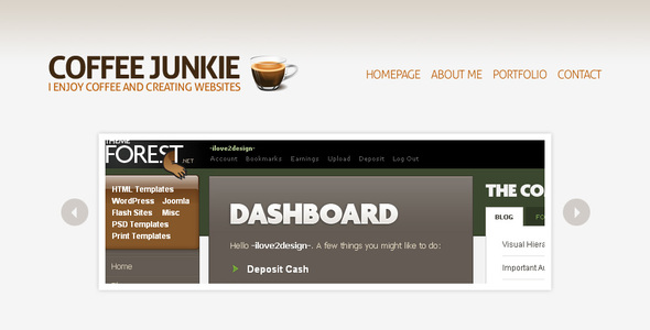 Coffee Junkie Preview Wordpress Theme - Rating, Reviews, Preview, Demo & Download