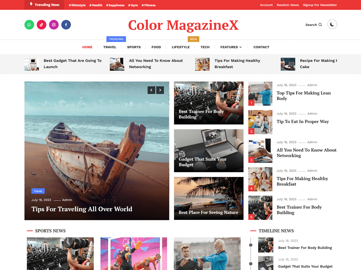 Color MagazineX Preview Wordpress Theme - Rating, Reviews, Preview, Demo & Download