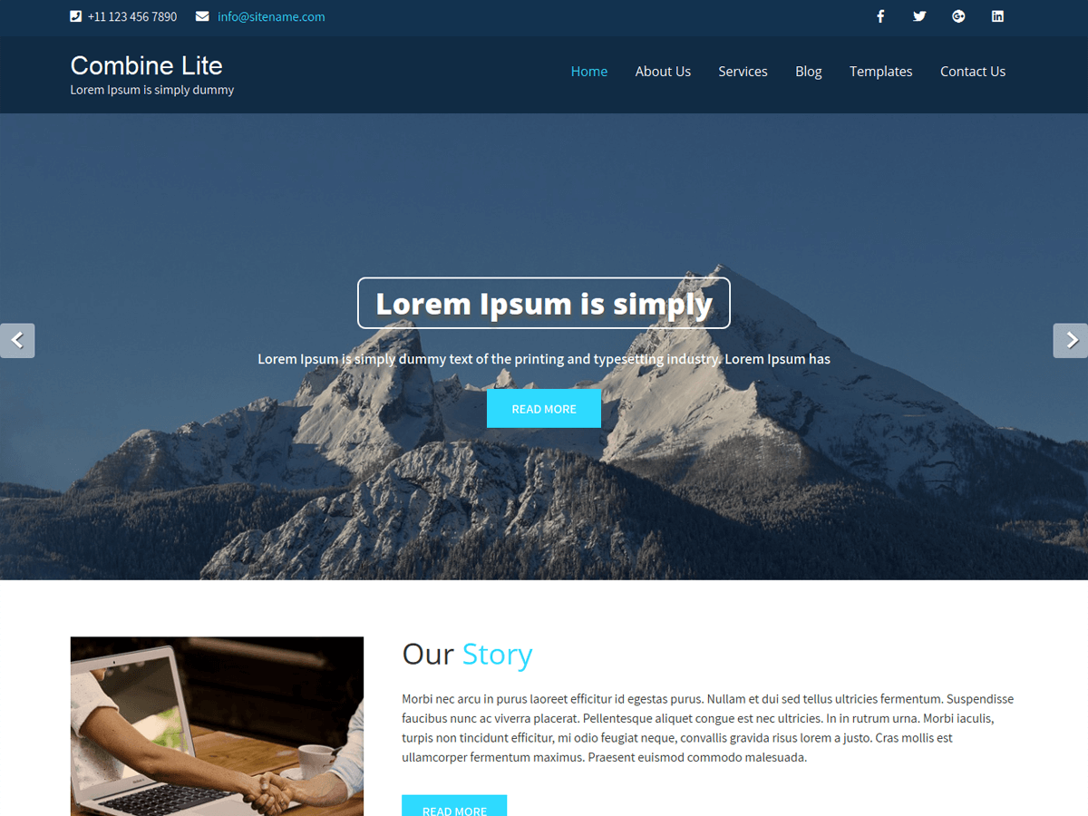 Combine Lite Preview Wordpress Theme - Rating, Reviews, Preview, Demo & Download