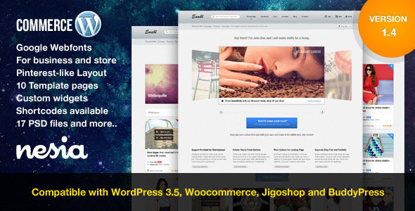 Commerce Preview Wordpress Theme - Rating, Reviews, Preview, Demo & Download