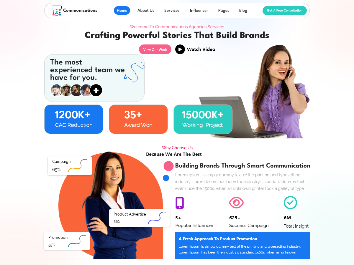Communications Agencies Preview Wordpress Theme - Rating, Reviews, Preview, Demo & Download