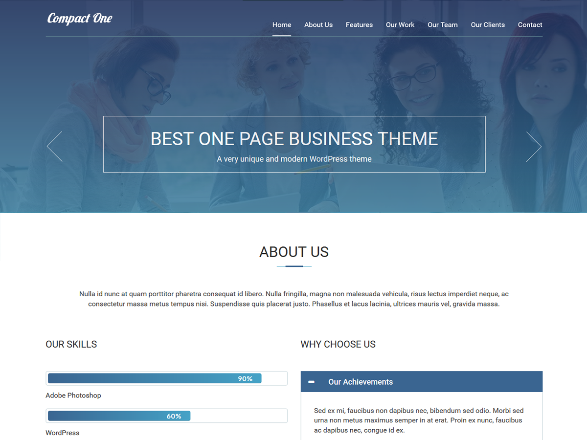 Compact One Preview Wordpress Theme - Rating, Reviews, Preview, Demo & Download