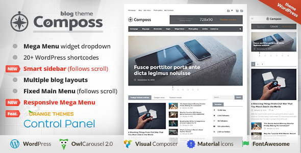 Composs Preview Wordpress Theme - Rating, Reviews, Preview, Demo & Download