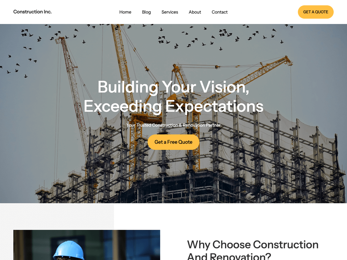 Construction And Preview Wordpress Theme - Rating, Reviews, Preview, Demo & Download