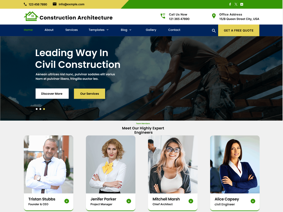 Construction Architect Preview Wordpress Theme - Rating, Reviews, Preview, Demo & Download