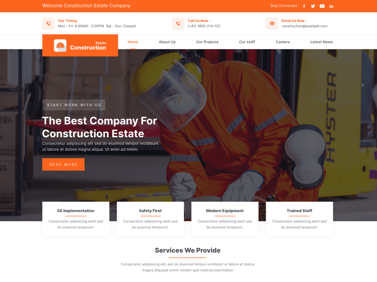 Construction Blocks Preview Wordpress Theme - Rating, Reviews, Preview, Demo & Download